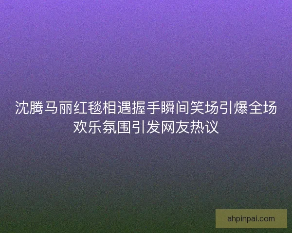 沈腾马丽红毯相遇握手瞬间笑场引爆全场欢乐氛围引发网友热议